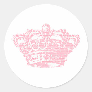 Sticker Rond Couronne rose
