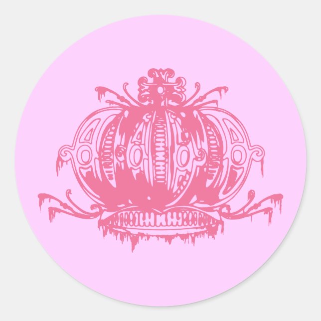 Sticker Rond Couronne rose gothique pourrie (Devant)