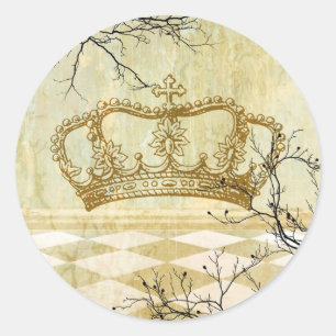 Sticker Rond Couronne royale avec succursales