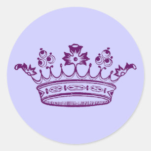 Sticker Rond Couronne royale pourpre