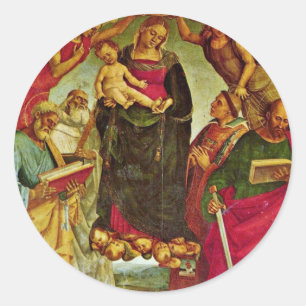 Sticker Rond Couronnement de la Vierge par Signorelli Luca