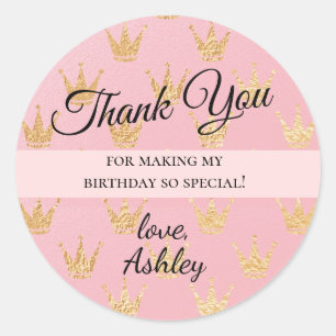 Sticker Rond Couronnes d'or de Princesse Royale Merci
