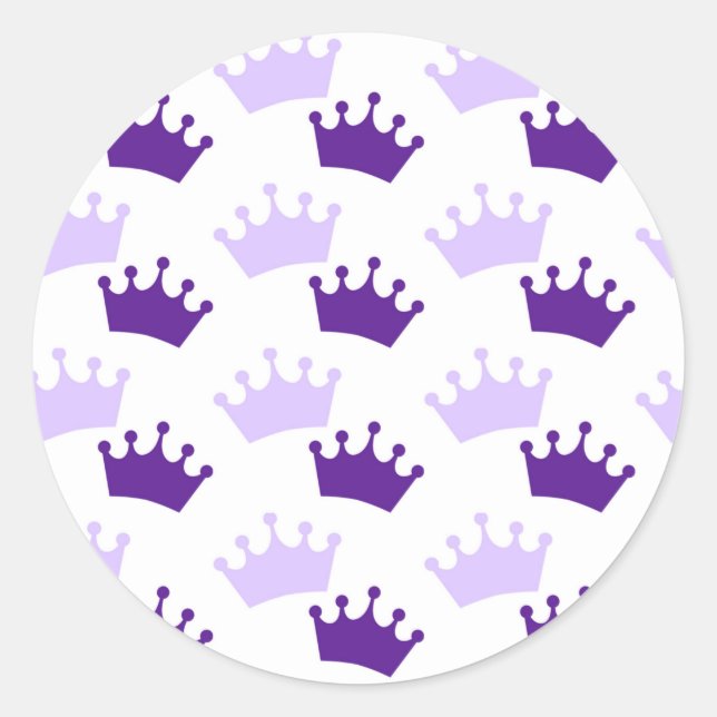 Sticker Rond Couronnes royales violettes Fairytale Princess Bab (Devant)
