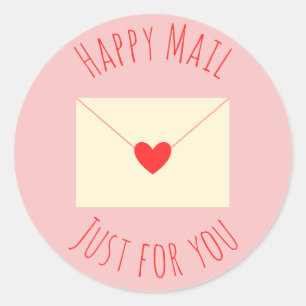 STICKER ROND COURRIEL HEUREUX JUSTE POUR VOUS