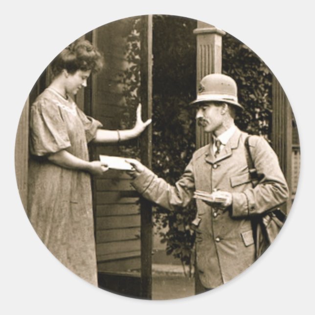 Sticker Rond Courrier 1908 (Devant)