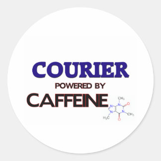 Sticker Rond Courrier alimenté par la caféine