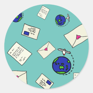 Sticker Rond Courrier autour du monde