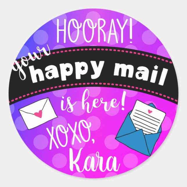 Sticker Rond Courrier heureux (Devant)
