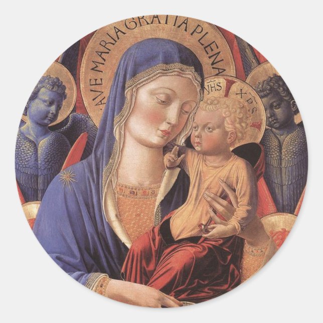 STICKER ROND COURRIER MARY PLEINE DE GRACE (Devant)