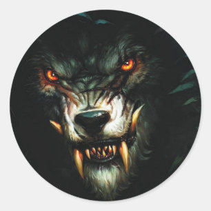 Sticker Rond courroux loup :)