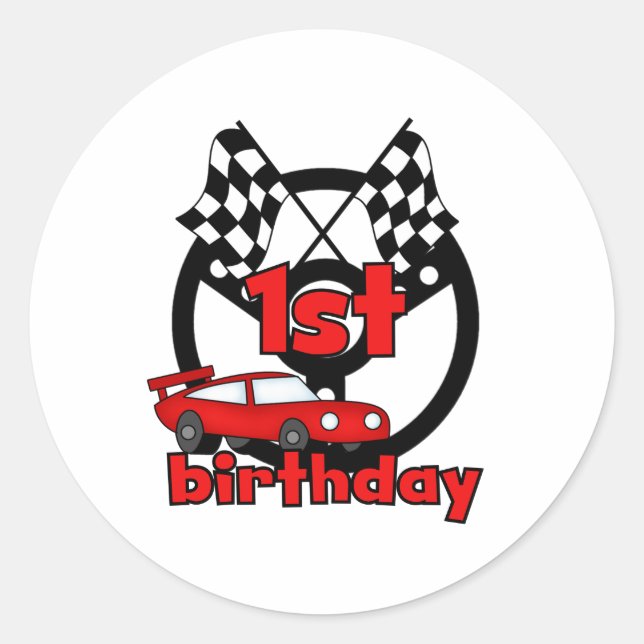 Sticker Rond Course automobile 1er anniversaire (Devant)