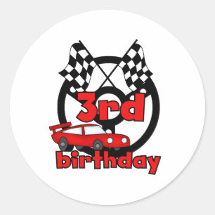 Sticker Rond Course automobile 3e anniversaire