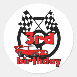 Sticker Rond Course automobile 3e anniversaire Tshirts et cadea