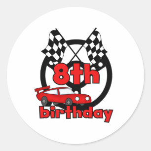 Sticker Rond Course automobile 8e anniversaire