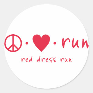 Sticker Rond Course d'amour de paix