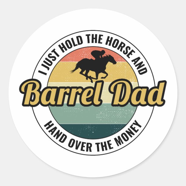 Sticker Rond Course de barils Rodeo Horse équitation (Devant)