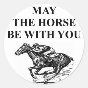 Sticker Rond course de chevaux de pur sang