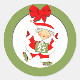 Sticker Rond Course de la Mme Santa Racing