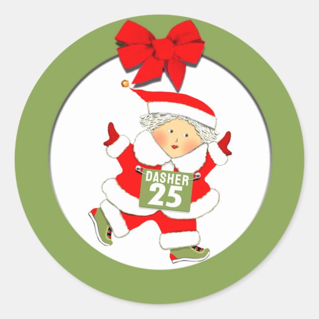 Sticker Rond Course de la Mme Santa Racing (Devant)