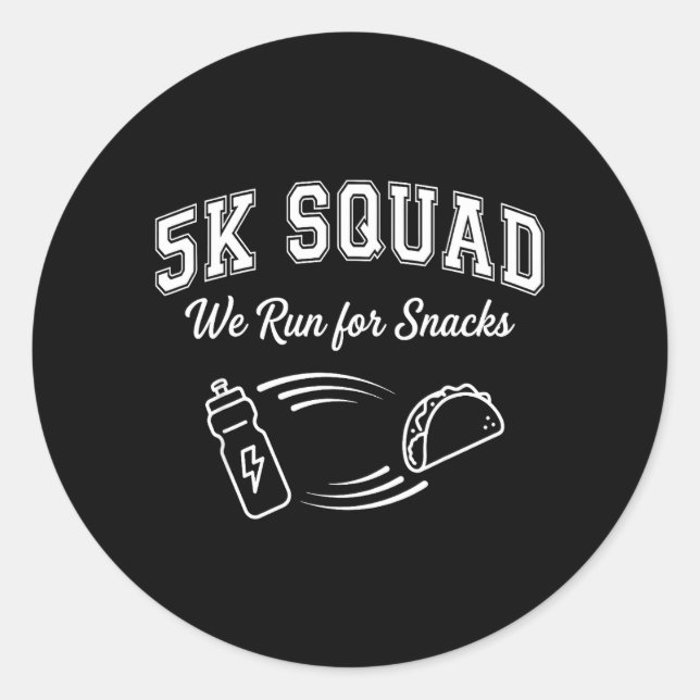 Sticker Rond Course de marathon 5K jour de course ie Squad ami  (Devant)