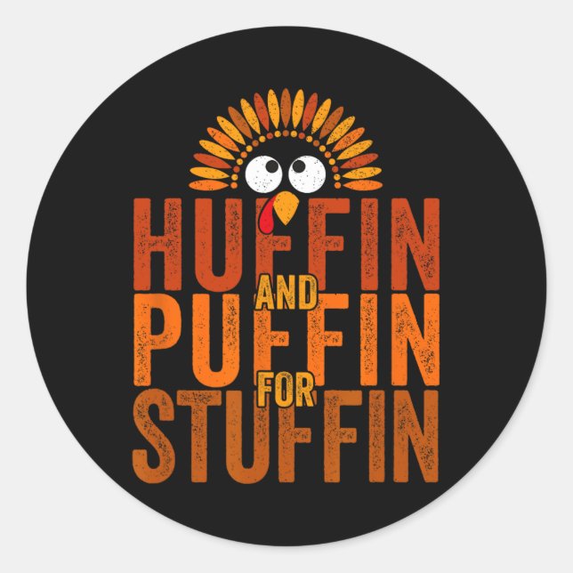 Sticker Rond Course de Thanksgiving - Trot de la dinde - Huffin (Devant)