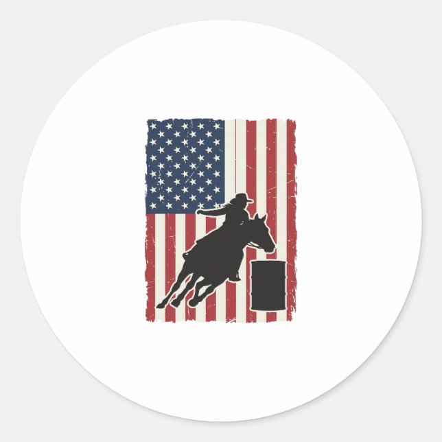 Sticker Rond Course de tonneaux Drapeau américain Design vector (Devant)