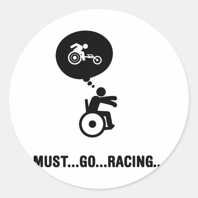 Sticker Rond Course en fauteuil roulant (Devant)
