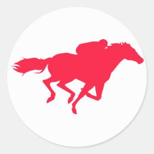 Sticker Rond Course Red Horse Scarlet
