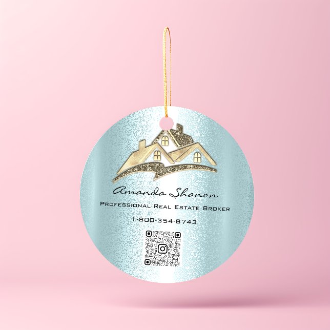 Sticker Rond Courtier immobilier Gold House QR CodeLOGO (Créateur téléchargé)