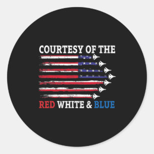 Sticker Rond Courtoisie du rouge, blanc et bleu 