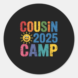 Sticker Rond Cousin Camp 2025 Chemise - Colorful Family Reunion