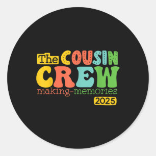 Sticker Rond Cousin Crew 2025 Faire des souvenirs Vacances d'ét