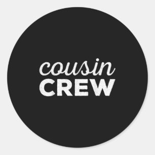 Sticker Rond Cousin Crew Chemise Adultes Enfants Correspondant 