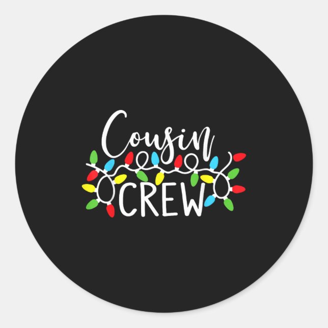 Sticker Rond Cousin Crew Christmas Kids Cousins Christmas Crew  (Devant)