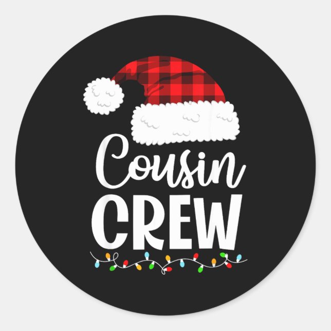 Sticker Rond Cousin Crew Christmas Kids Cousins Christmas Match (Devant)