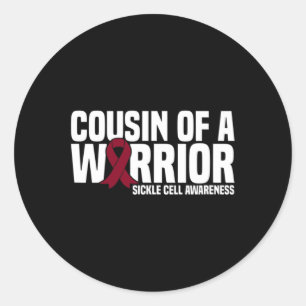 Sticker Rond Cousin D'Un Guerrier Sensibilisation À La Cellule