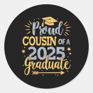 Sticker Rond Cousin Senior 2025 Cousin fière d'un Cl de 2025 Di