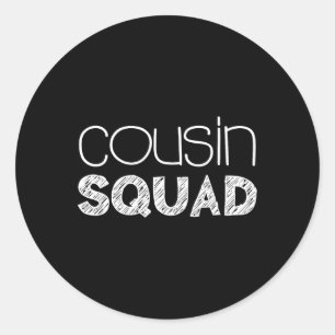 Sticker Rond Cousin Squad Adultes Enfants Cousin Giving