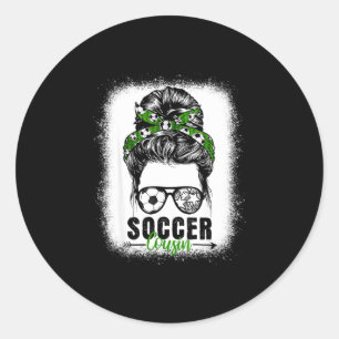 Sticker Rond Cousine de football chignon désordonné amoureux de