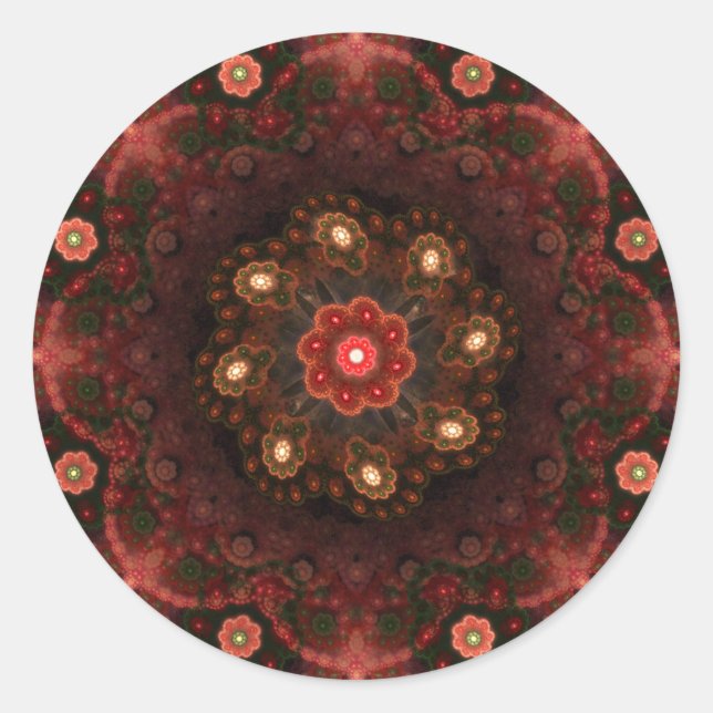 Sticker Rond Coussin floral (Devant)