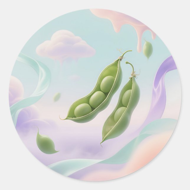 Sticker Rond Coussinets de Pois Flottants Rêveurs (Devant)