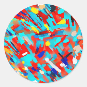 Sticker Rond Couteau de palette Abstrait coloré