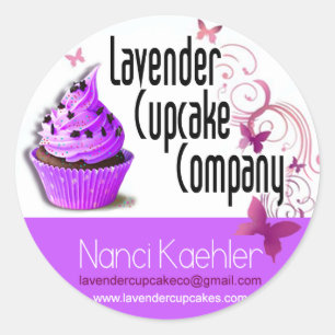 Sticker Rond Coutume de Lavender Cupcake Company