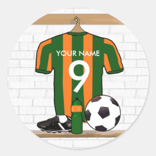 Sticker Rond Coutume personnalisée de Jersey de football