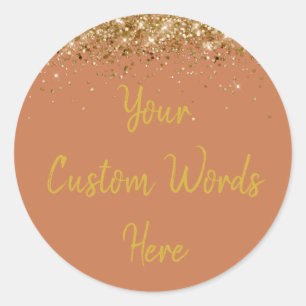 Sticker Rond Coutume Terracotta et Gold Anniversaire Fête Favor