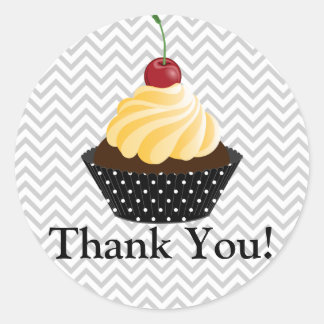 Sticker Rond Couture Cupcake Boulangerie Merci