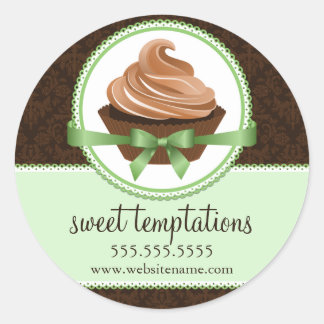 Sticker Rond Couture Cupcake Monnaie Boulangerie Couvercles