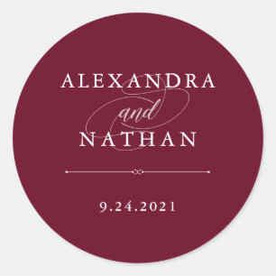 Sticker Rond Couture élégante   Marsala Mariage