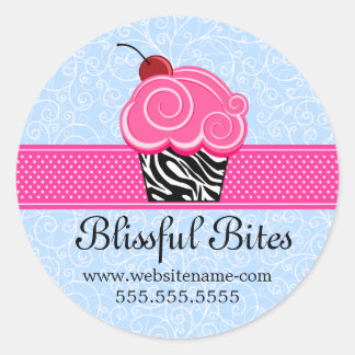 Sticker Rond Couvercle de boulangerie de cerise de Whimsical Cu