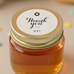 Sticker Rond Couvercle de pot de miel en cadeau de mariage